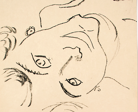 Head Turned Upside Down, 1906, Crayon Transfer Lithograph, Image: 11 x 10 13/16 in., Sheet:  17 5/8 x 10 15/16 in., Pierre and Tana Matisse Foundation (1485 - 101005) © 2014 Succession H. Matisse/Artists Rights Society (ARS), New York