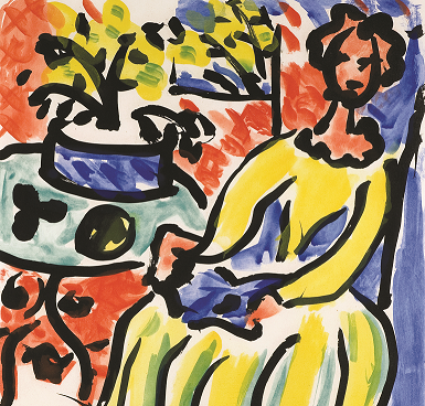 Marie-Jose in a Yellow Dress (III), 1950, Color lift-ground aquatint (black with four colors), Image: 21 1/8 x 16 7/16 in., Sheet: 29 15/16 x 22 1/4 in., Pierre and Tana Matisse Foundation (1485 - 101005) © 2014 Succession H. Matisse/Artists Rights Society (ARS), New York 