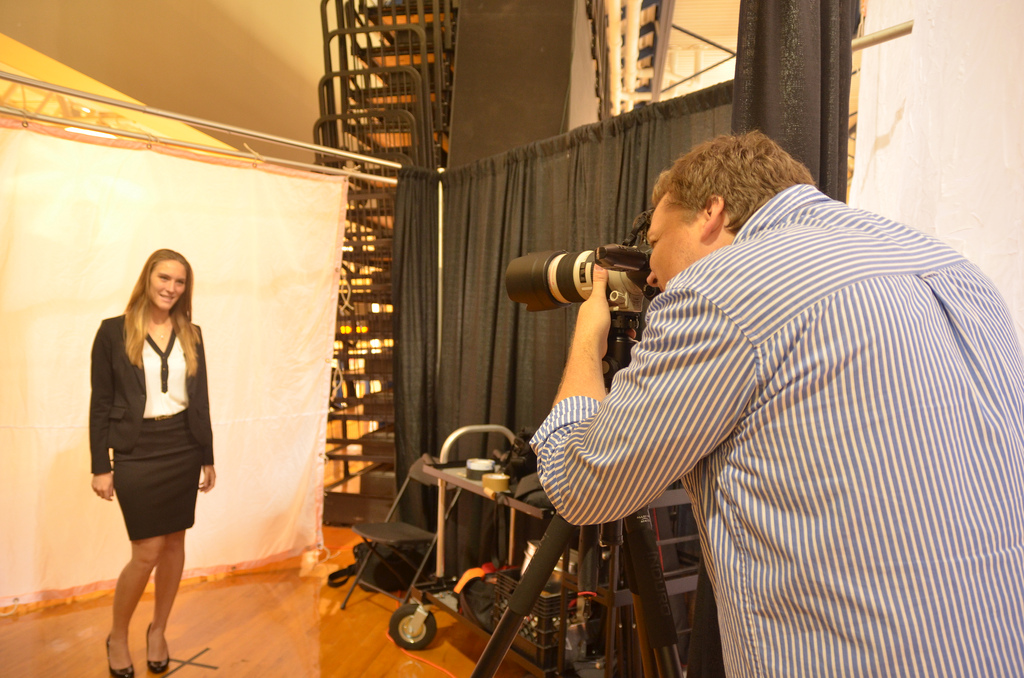 SELL YOURSELF A student gets professional headshots taken to be used for networking site,  LinkedIn. Candidates were able to show off their readiness for the business world.  